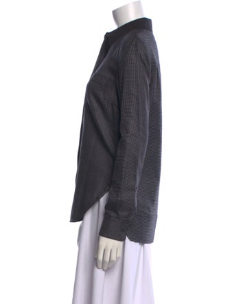 Alexander Wang Printed Long Sleeve Button-Up Top