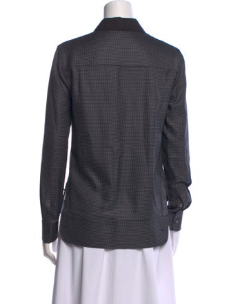 Alexander Wang Printed Long Sleeve Button-Up Top