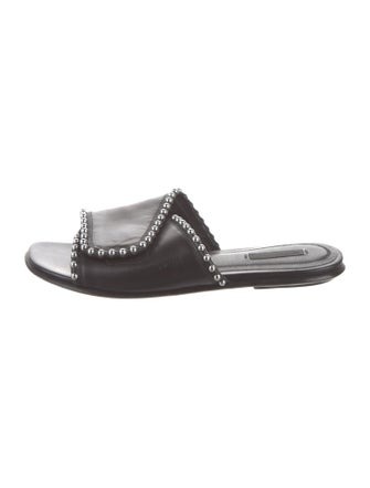 Alexander Wang Leather Studded Accents Slides