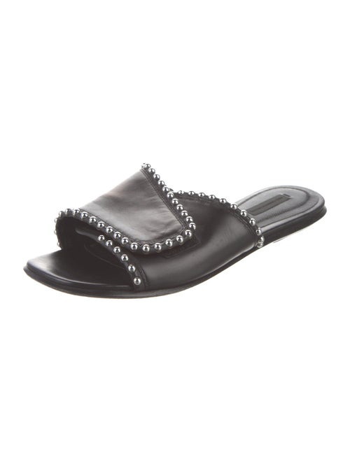 Alexander Wang Leather Studded Accents Slides