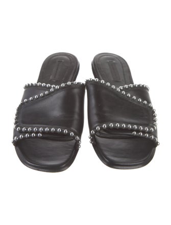 Alexander Wang Leather Studded Accents Slides