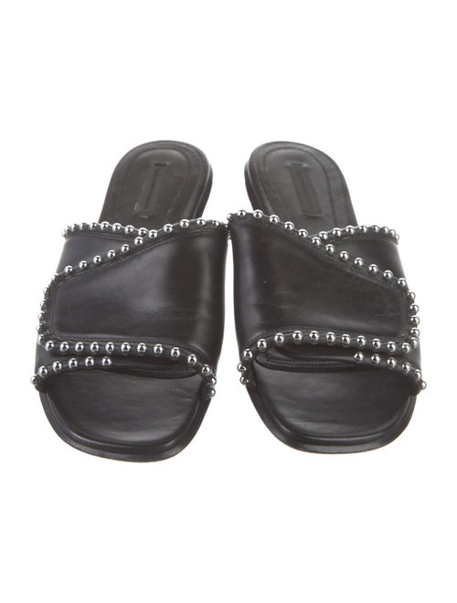 Alexander Wang Leather Studded Accents Slides