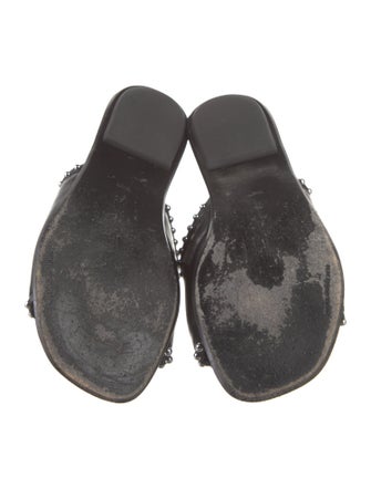 Alexander Wang Leather Studded Accents Slides