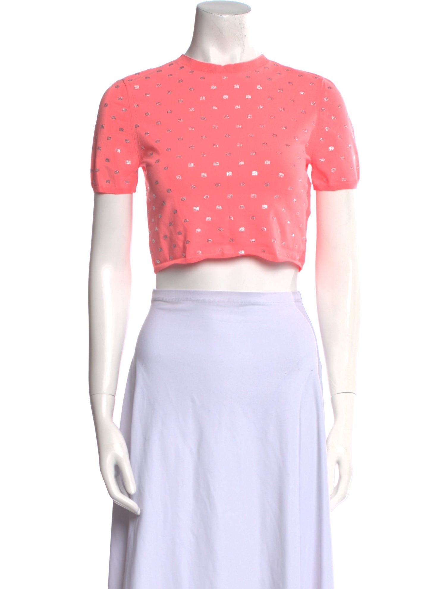 Alexander Wang Printed Mock Neck Crop Top