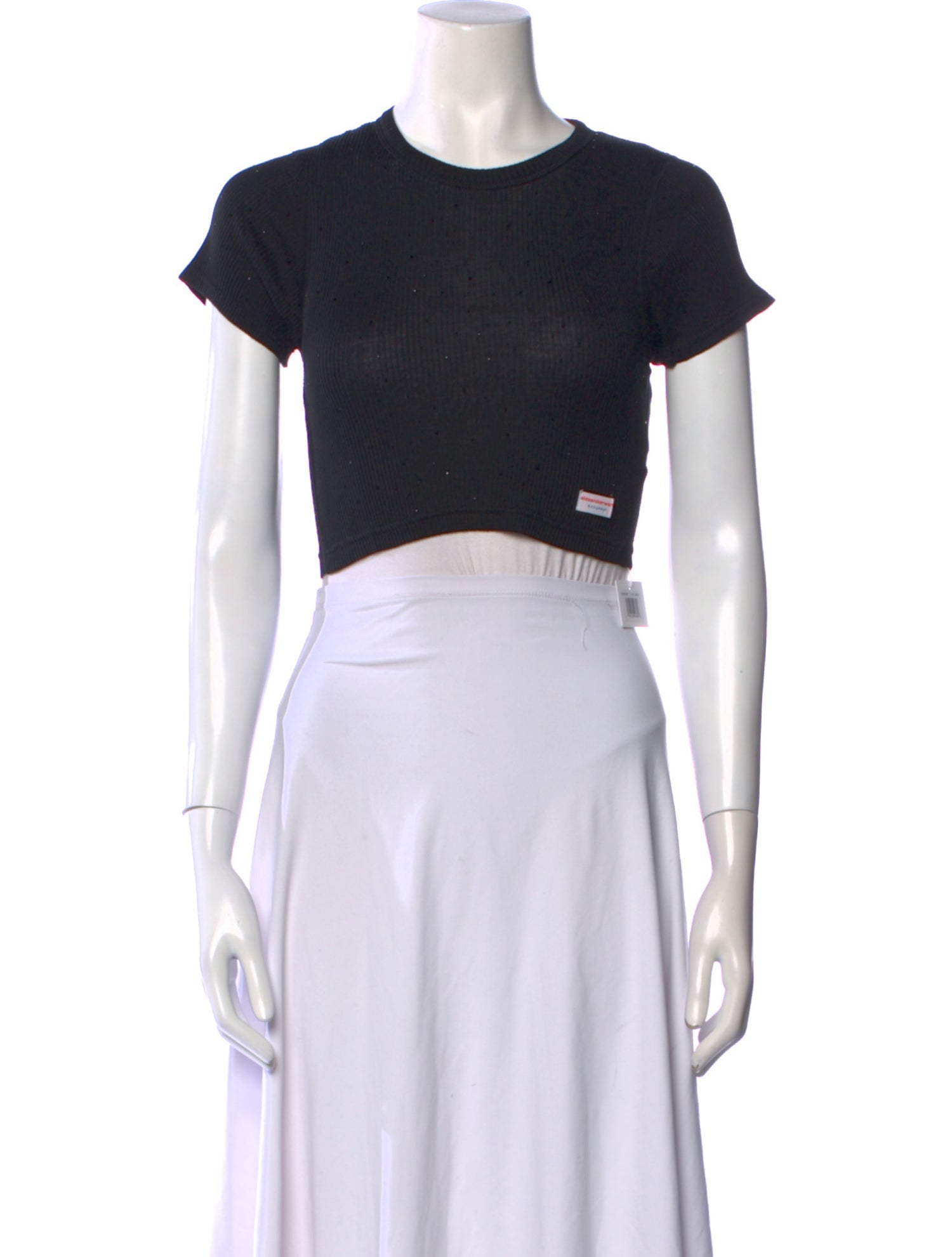Alexander Wang Crew Neck Short Sleeve Crop Top