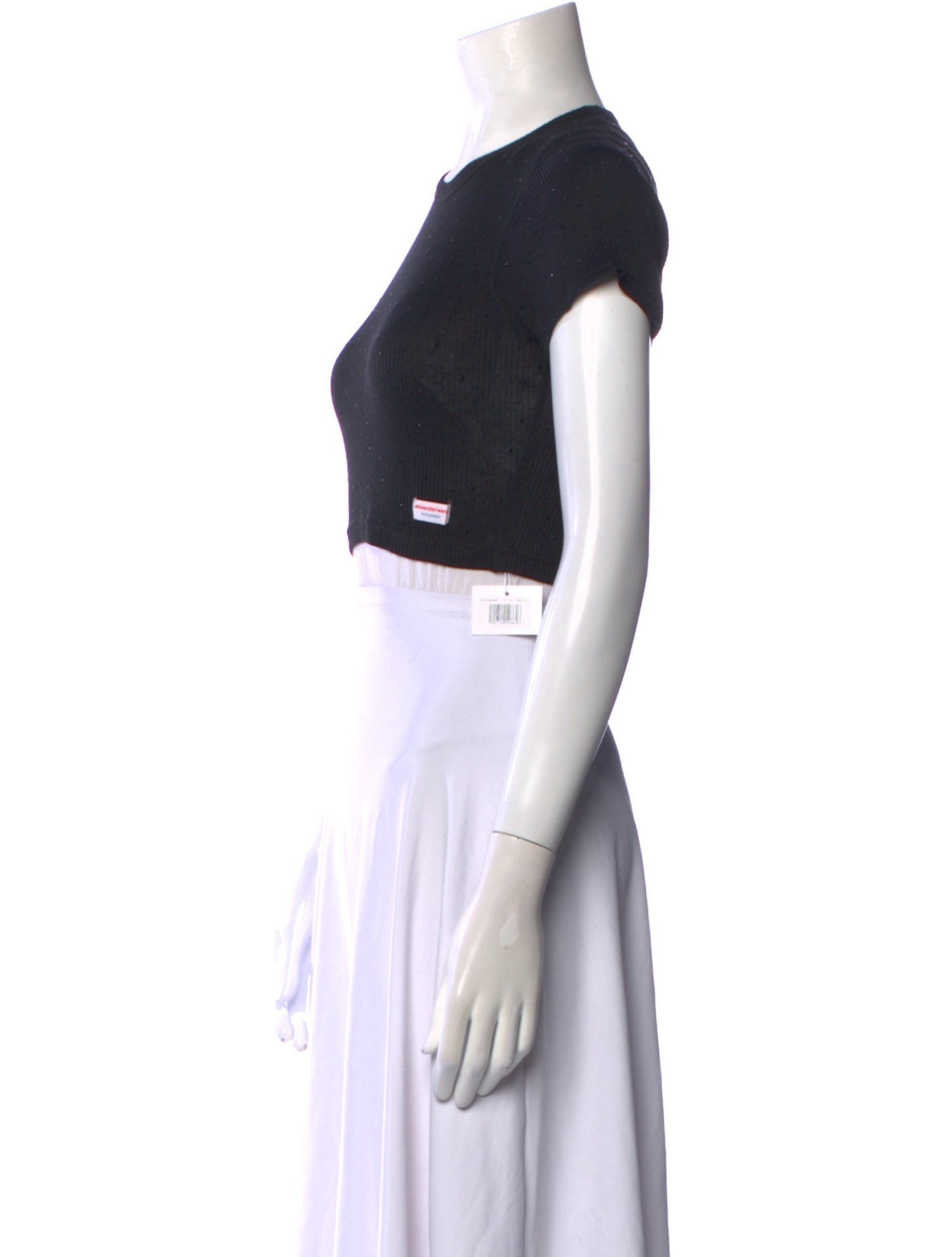 Alexander Wang Crew Neck Short Sleeve Crop Top