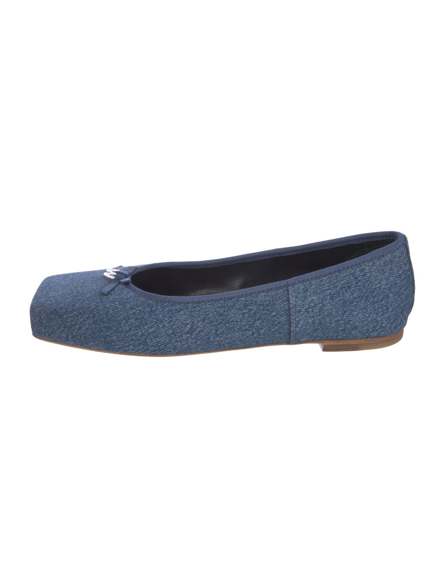 Alexander Wang Denim Bow Accents Ballet Flats