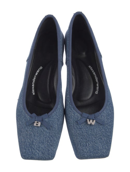 Alexander Wang Denim Bow Accents Ballet Flats