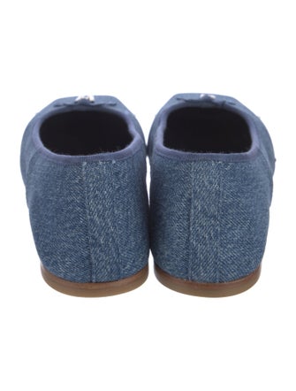 Alexander Wang Denim Bow Accents Ballet Flats