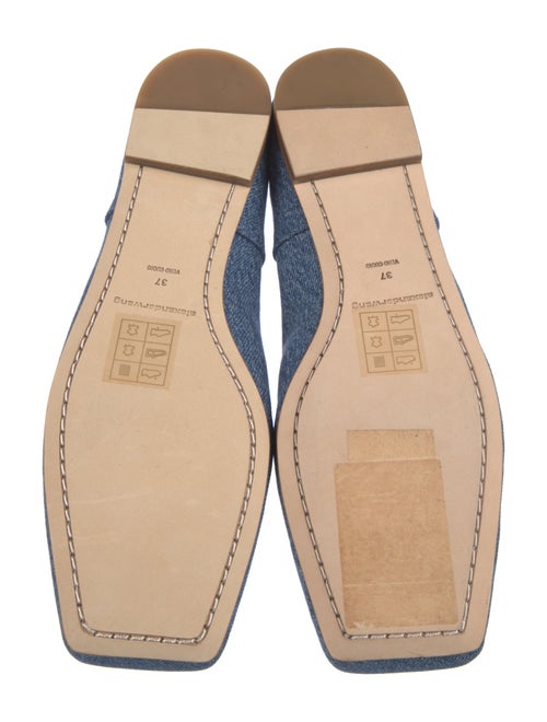 Alexander Wang Denim Bow Accents Ballet Flats