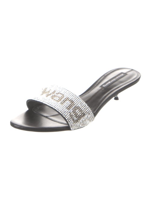 Alexander Wang Leather Crystal Embellishments Slides