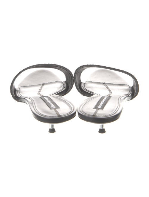 Alexander Wang Leather Crystal Embellishments Slides