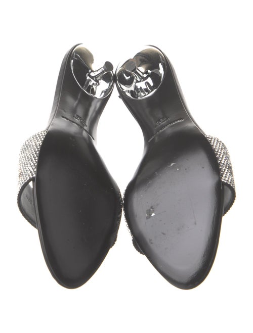 Alexander Wang Leather Crystal Embellishments Slides