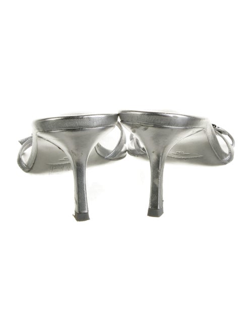 Alexander Wang Leather Crystal Embellishments Slides