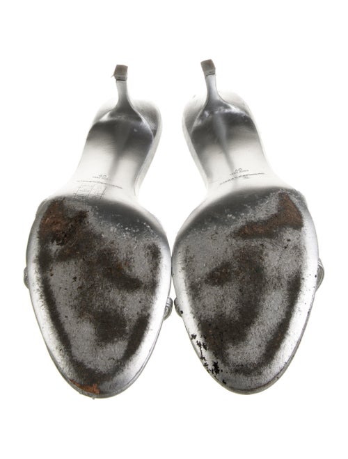 Alexander Wang Leather Crystal Embellishments Slides