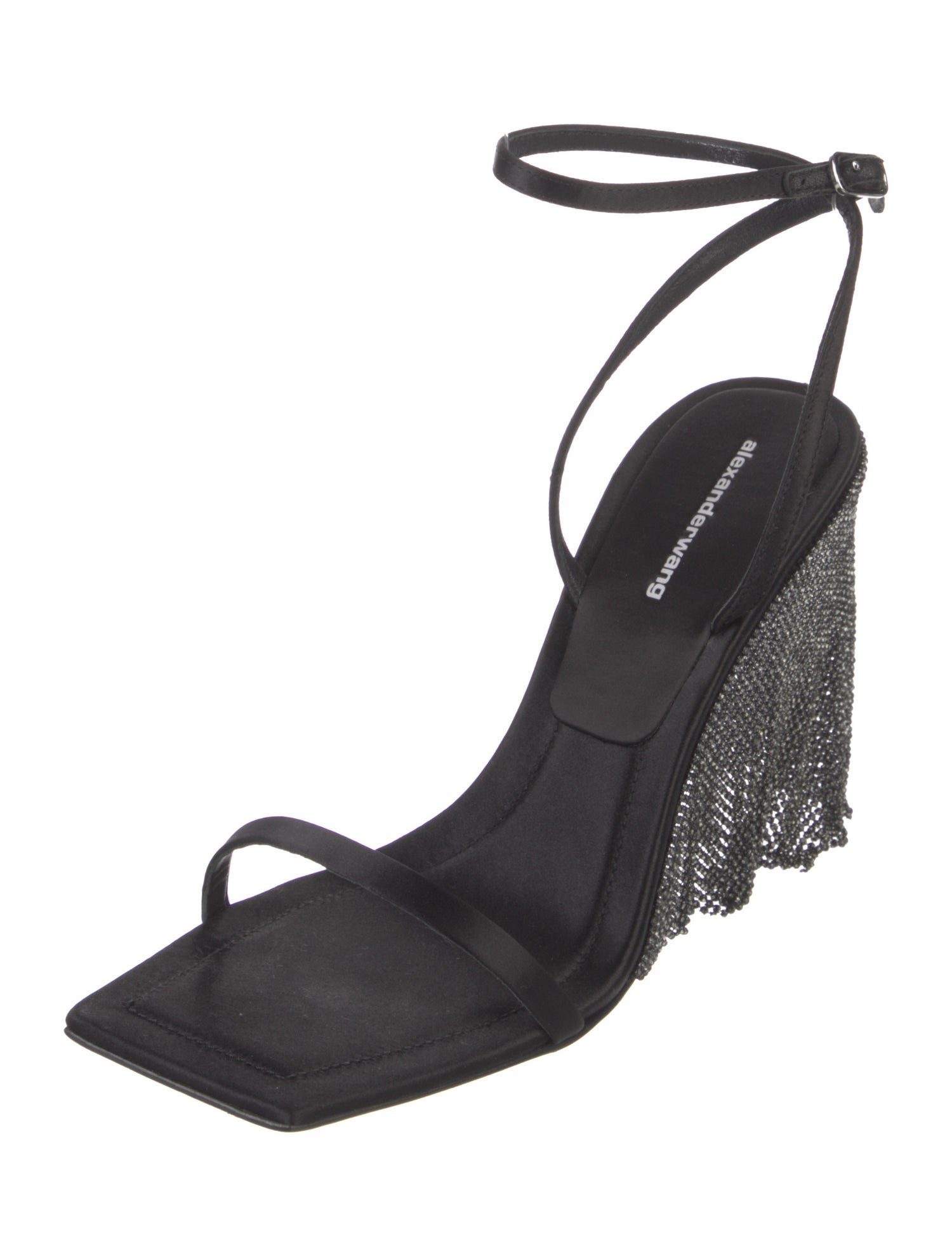 Alexander Wang Satin Crystal Embellishments Slingback Sandals