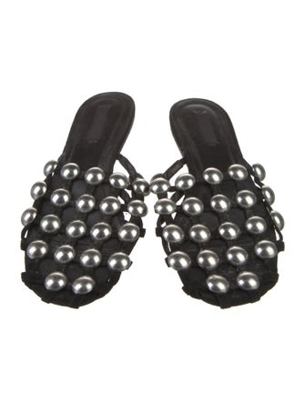 Alexander Wang Suede Studded Accents Slides