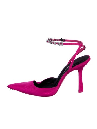 Alexander Wang Satin Crystal Embellishments Slingback Pumps