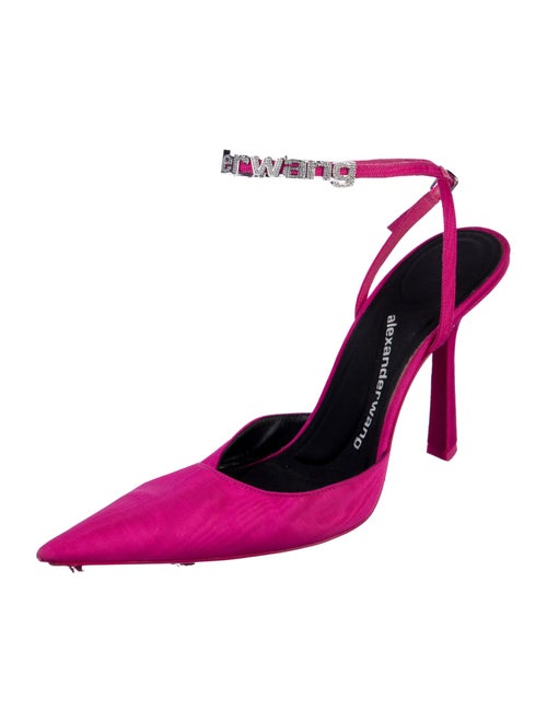 Alexander Wang Satin Crystal Embellishments Slingback Pumps