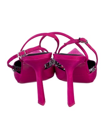 Alexander Wang Satin Crystal Embellishments Slingback Pumps