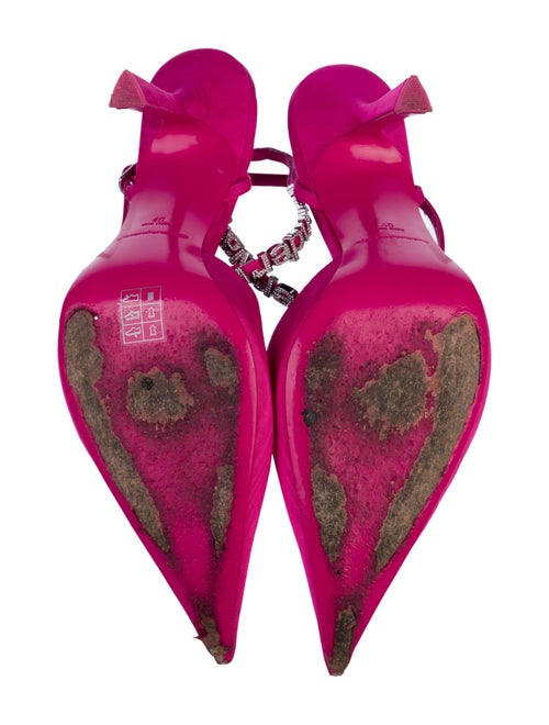 Alexander Wang Satin Crystal Embellishments Slingback Pumps