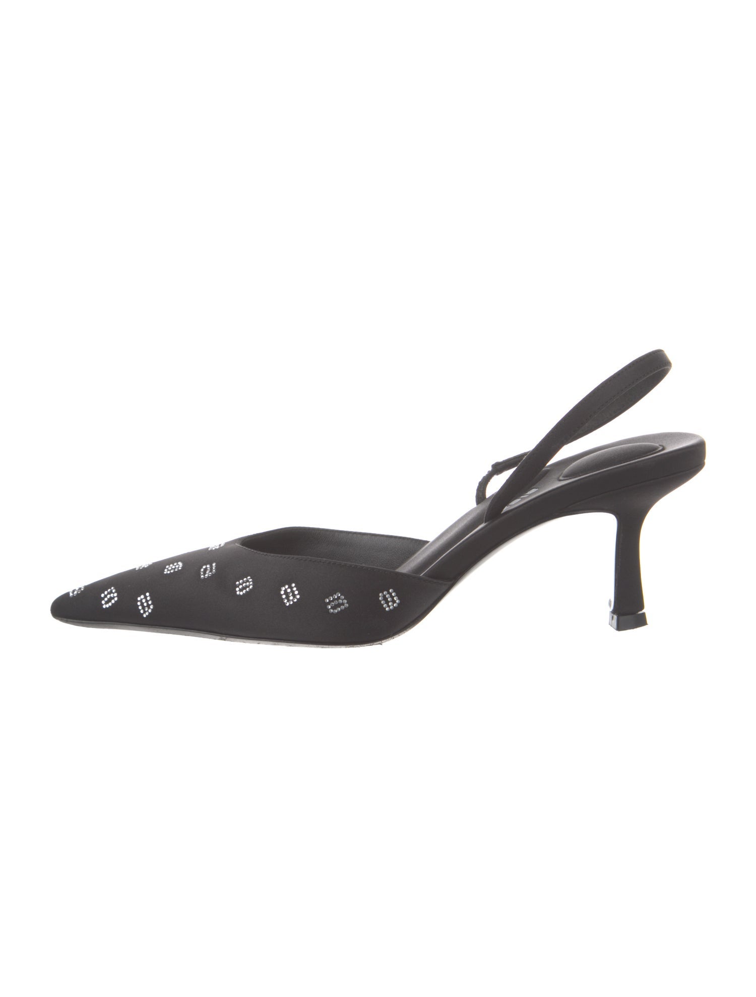 Alexander Wang Satin Crystal Embellishments Slingback Pumps