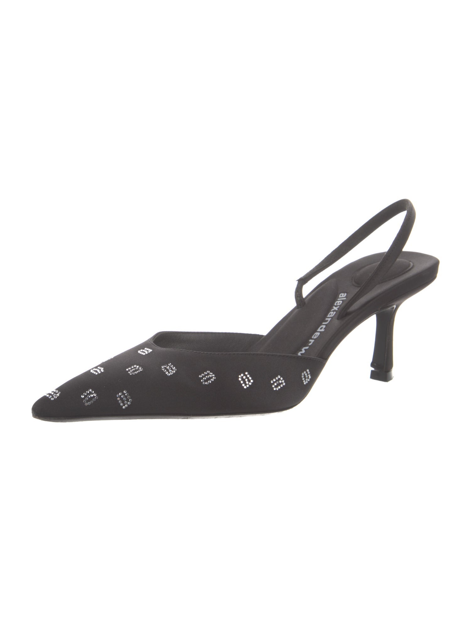 Alexander Wang Satin Crystal Embellishments Slingback Pumps