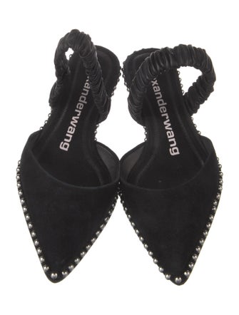 Alexander Wang Suede Studded Accents Mules