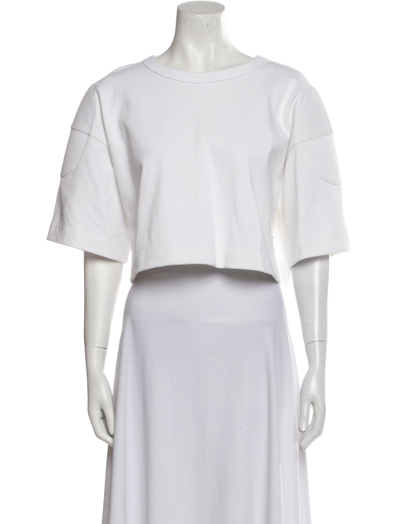 Alexander Wang Bateau Neckline Short Sleeve Crop Top