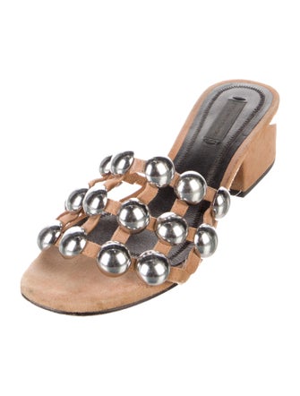 Alexander Wang Suede Studded Accents Slides