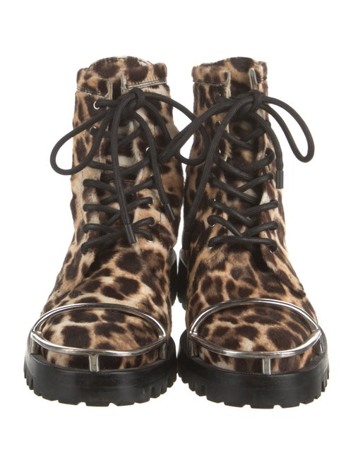 Alexander Wang Ponyhair Animal Print Combat Boots