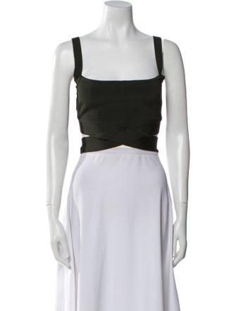 T by Alexander Wang Square Neckline Sleeveless Crop Top