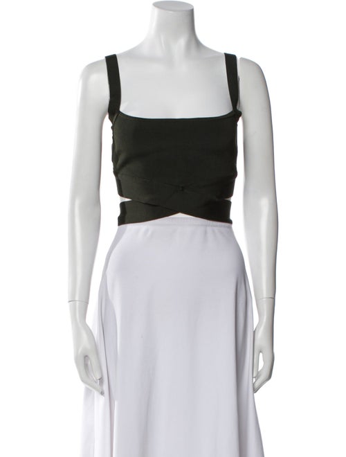 T by Alexander Wang Square Neckline Sleeveless Crop Top