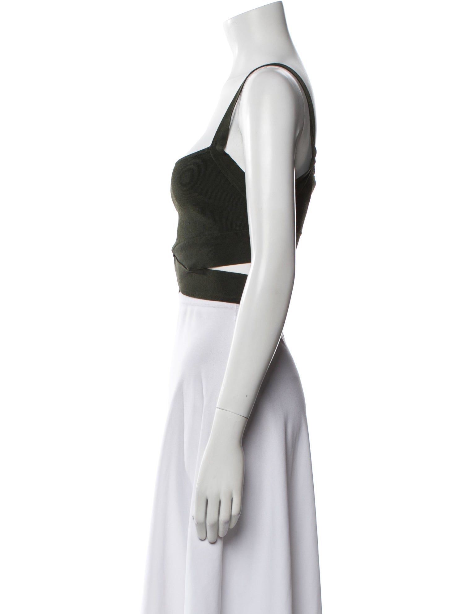 T by Alexander Wang Square Neckline Sleeveless Crop Top