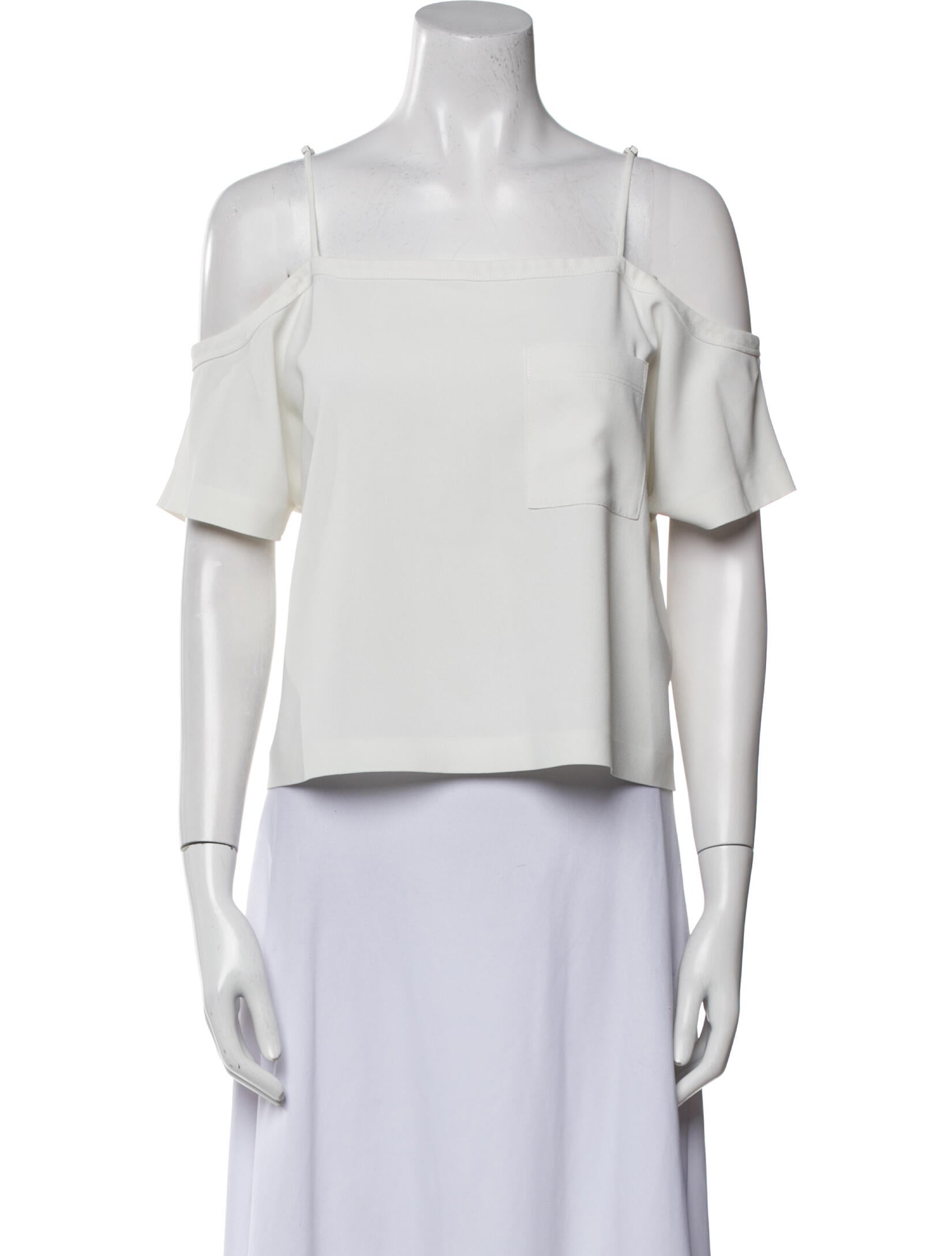 Alexander Wang Square Neckline Short Sleeve Crop Top