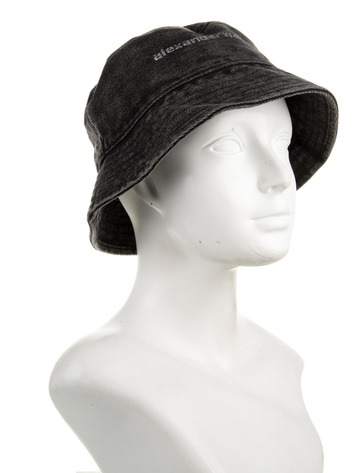 Alexander Wang Denim Embroidered Bucket Hat