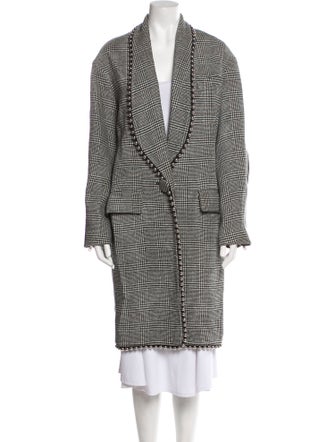Alexander Wang Virgin Wool Plaid Print Peacoat