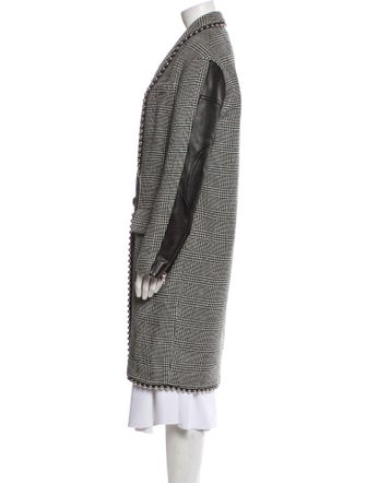 Alexander Wang Virgin Wool Plaid Print Peacoat