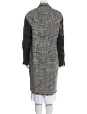 Alexander Wang Virgin Wool Plaid Print Peacoat
