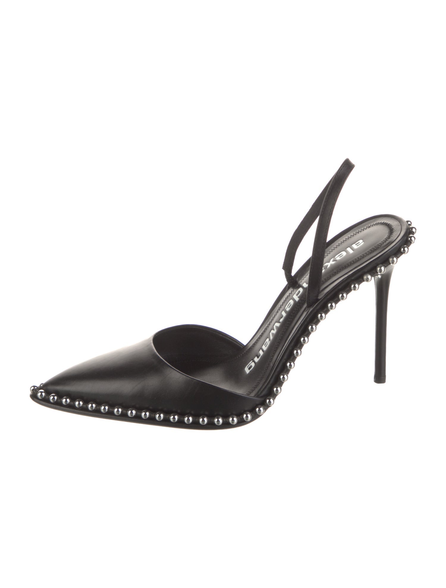 Alexander Wang Leather Studded Accents Slingback Pumps