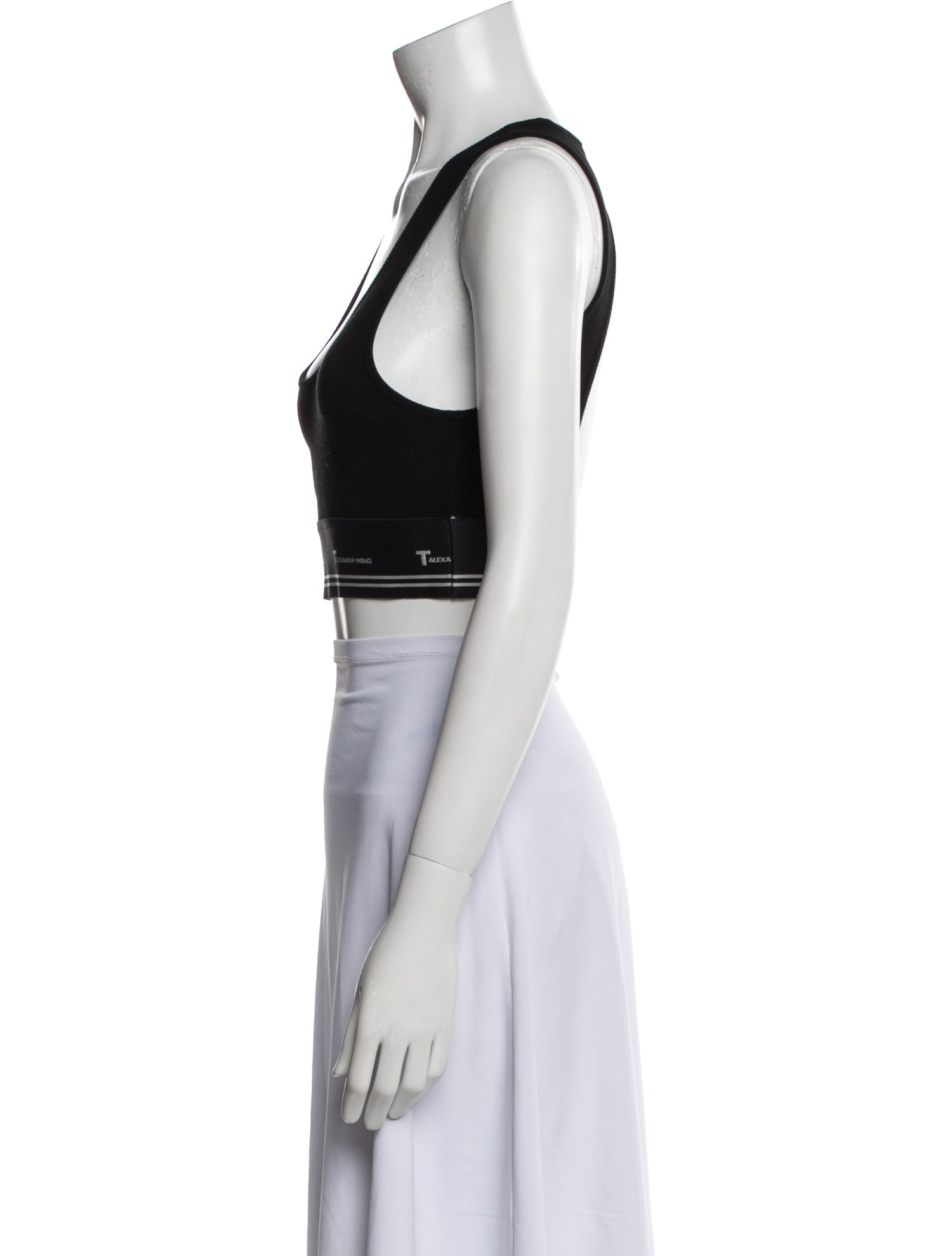 Alexander Wang Scoop Neck Sleeveless Crop Top