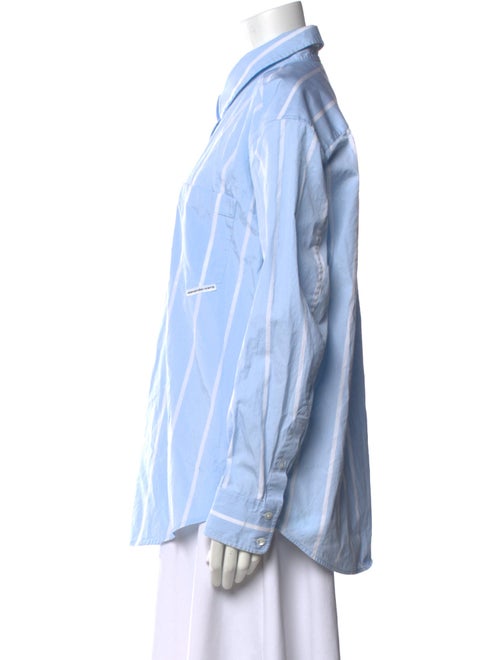 Alexander Wang Striped Long Sleeve Button-Up Top