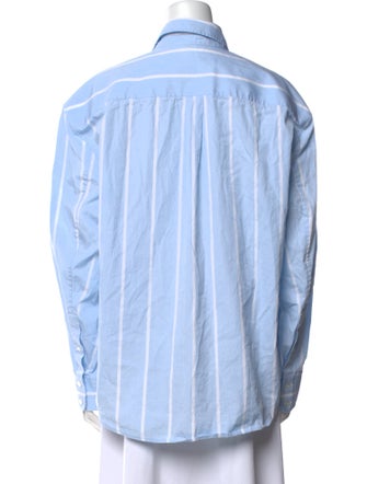 Alexander Wang Striped Long Sleeve Button-Up Top