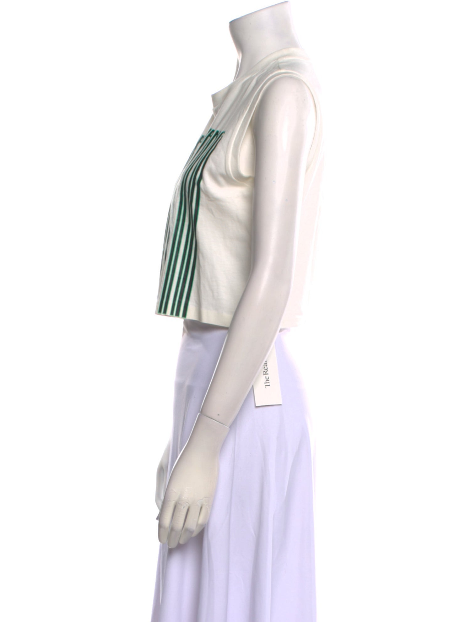 Alexander Wang Striped Crew Neck Crop Top