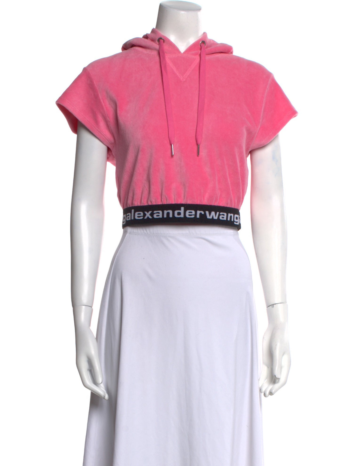Alexander Wang Crew Neck Short Sleeve Crop Top