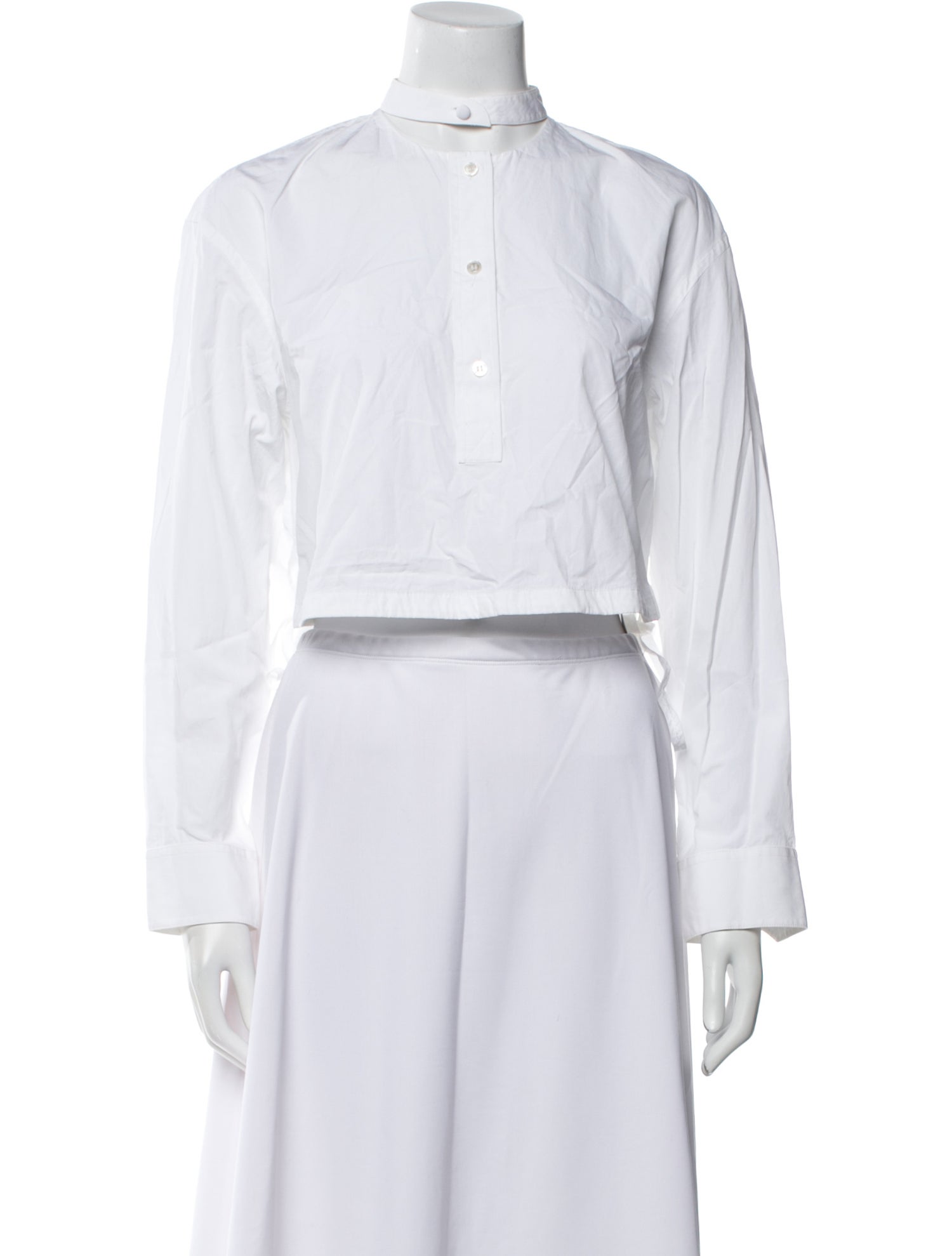 Alexander Wang Mock Neck Long Sleeve Crop Top