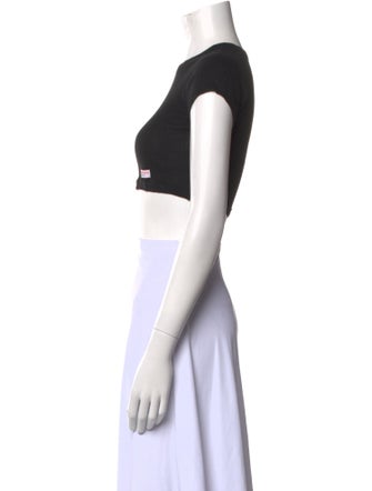 Alexander Wang Crew Neck Short Sleeve Crop Top