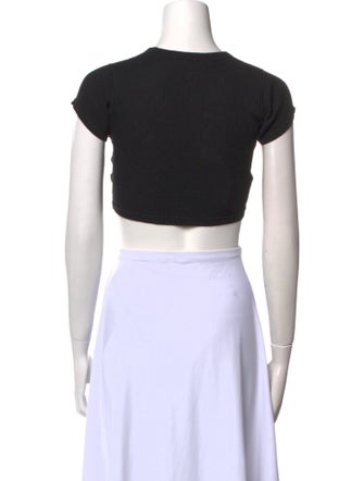 Alexander Wang Crew Neck Short Sleeve Crop Top