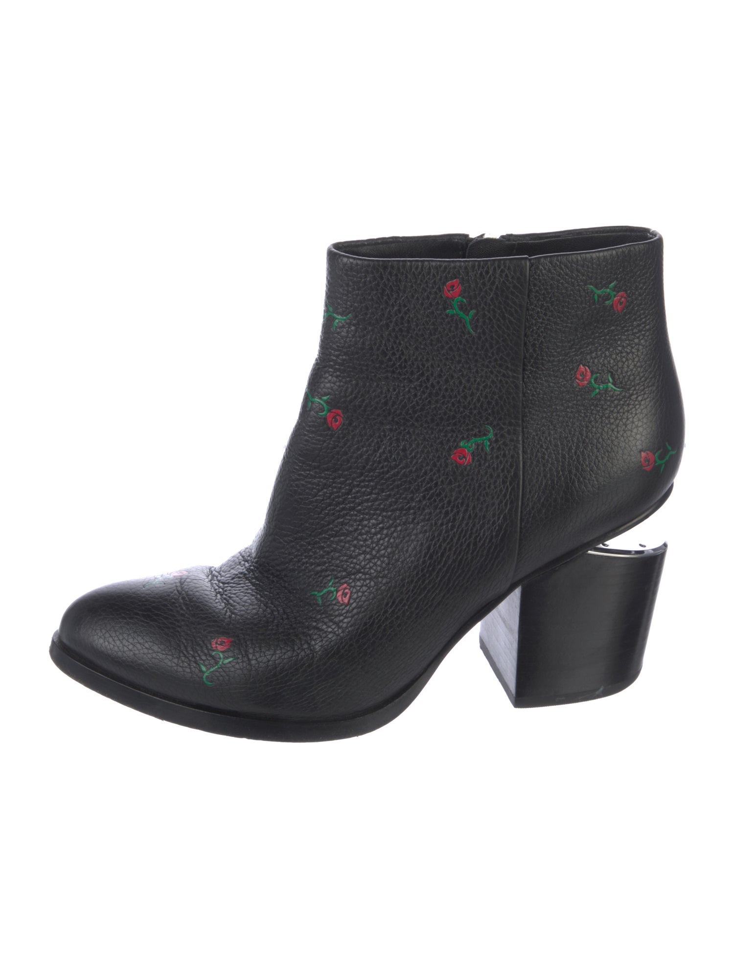 Alexander Wang Leather Floral Print Boots