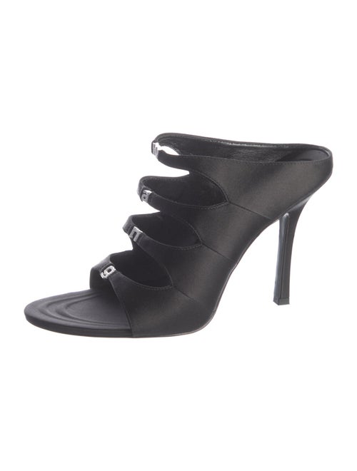 Alexander Wang Satin Crystal Embellishments Slides